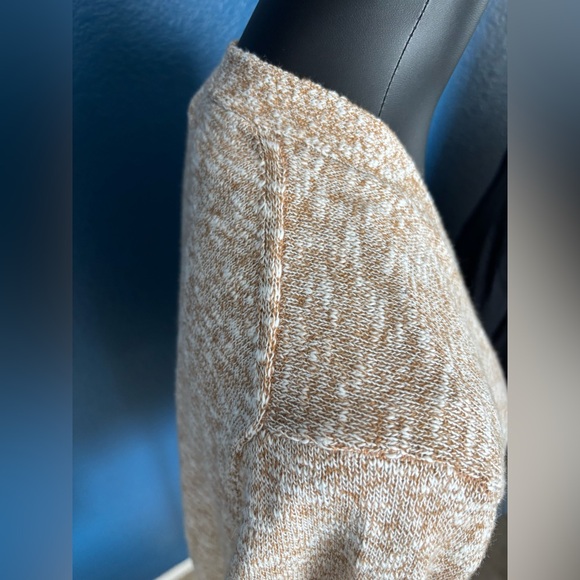 J. CREW NWT Women's Tan & White Marked Button-up V-neck Cardigan Sweater - Picture 4 of 11